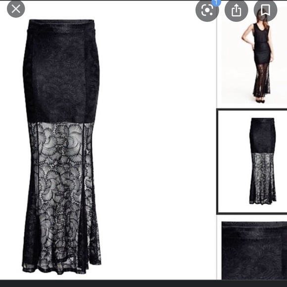 H&M black long lace skirt - Picture 5 of 5